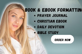 edit, format, design prayer journal, christian ebook daily devotion bible study