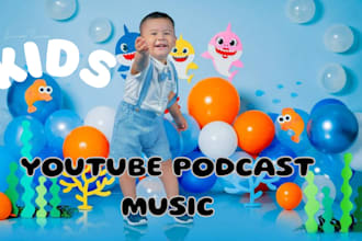 create pop kids song and sing youtube intro music outro song or podcast jingle