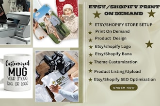 set up a responding and best etsy shopify print on demand printify tshirt