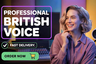 record smooth british female voice over voice actor for commercial or narration