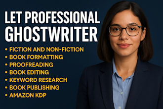 professional ghostwriter for fiction or nonfiction ebooks