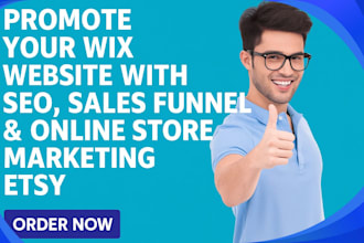 promote your wix website with SEO, sales funnel, and online store marketing etsy