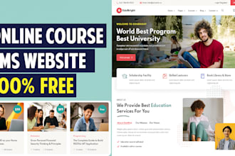 build lms educational website, online course elearning website development