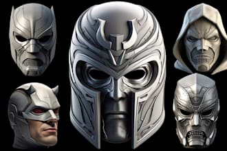 sculpt 3d mask 3d helmet cosplay model 3d oni mask 3d mask design helmet model