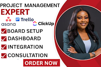 do project management using asana trello clickup monday com