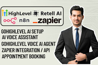 create gohighlevel voice ai agent, retell ai automation with zapier and n8n