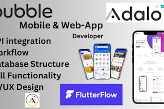 develop adalo bubble io glide bubble mvp ai web app saas mobile app api web