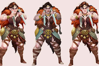 model stylized game ready 3d character with rigging  for unity and unreal engine