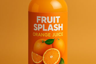 design premium juice, energy drink, or bottle label packaging