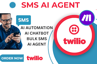 twilio SMS ai agent automation campaign, bulk messaging bot, ap2, studio setup