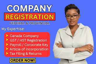 register your company in canada, gst, hst registration, legal documents