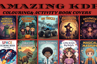 design an eye catching kids coloring book cover design for amazon KDP
