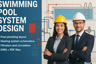 do hydraulic plans for pool plumbing, heating, filtration system and mep designs