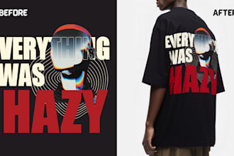 create real human t shirt mockup and clothing mockups