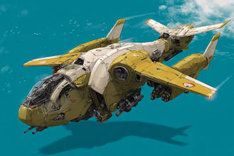 draw scifi futuristic vehicle aircraft spaceship for you