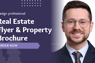 design professional real estate flyers, property brochures branded market report