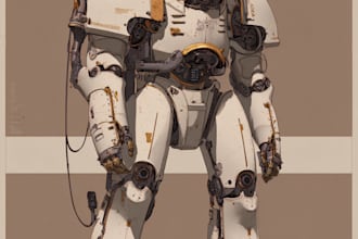 draw mecha robot armor character concept for you