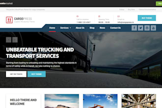 build a professional transport logistic trucking website moving cargo website