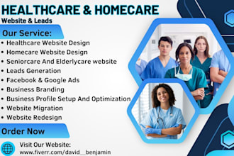 design redesign medical healthcare website, home care, home assisting website