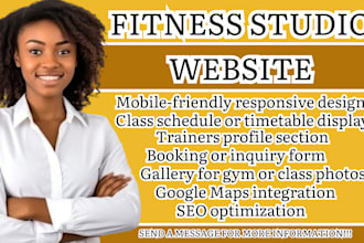 fitness studio website gym booking website personal trainer website