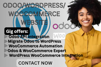 develop migrate odoo to wordpress woocommerce website odoo api intergration