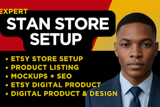setup stan store, etsy digital product listing, etsy digital product design sale