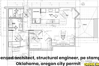 licensed architect, structural engineer, pe stamp, oklahoma, oregon city permit