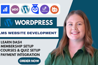 design wordpress elearning lms website using buddyboss,tutor lms and learndash