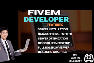 be your developer and modify your fivem roleplay server qbcore esx script gta v