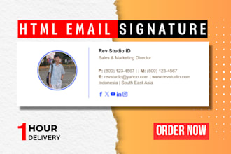 design clickable html signatures for gmail, outlook, yahoo, etc