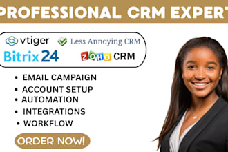 l setup less annoying crm agile crm vtiger bitrix24 zoho crm hubspot automation
