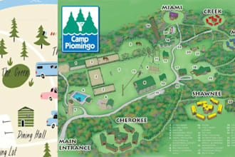 campground map illustration rv park map city map vector rv map town city dnd map