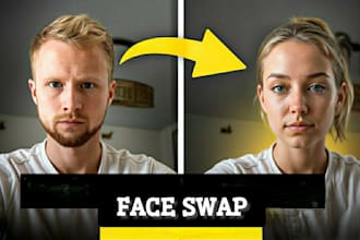 do face swap video with swap face head in ai image editing using face swap