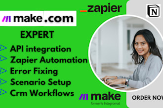 fix setup make com automation integromat made com n8n zapier api integrate crm