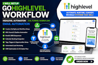 setup gohighlevel workflow, CRM automation, ghl funnel and lead follow up