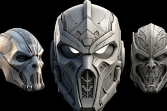 sculpt 3d model 3d mask 3d helmet cosplay mask cosplay model amor 3d printing