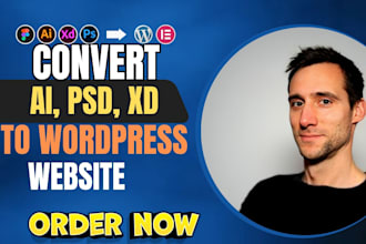 convert figma to wordpress, figma to elementor, website, PSD, xd to wordpress