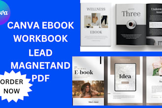 design your canva ebook, lead magnet, workbook journal and planner