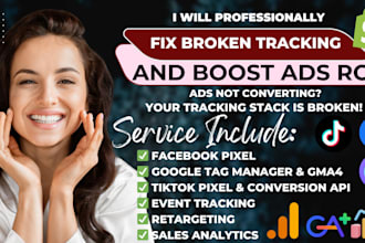 setup facebook pixel google tag manager and analytics 4 for tiktok ads tracking