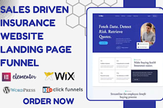 design insurance website health insurance life insurance landing page funnel