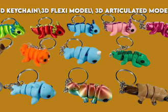 create 3d keychain, 3d bjd, 3d articulated model, 3d flexi model, 3d fidget