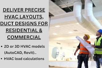 create hvac design, duct layout, mep drawings, and system schematics