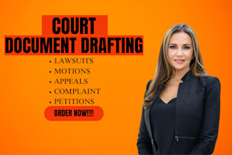 draft legal agreements, contracts, motions, lawsuits, appeals, services and nda