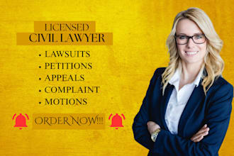 draft motions, lawsuits, appeals and complaints