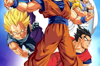draw your oc in a professional anime dragon ball style