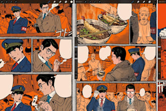draw graphic novel illustration comic book page, webcomic art as a comic artist