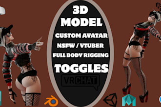 make custom vr chat furry avatar, vr character or 3d vtuber for vrchat game