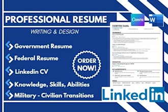 craft a professional ats executive government resume, federal resume linkedin cv