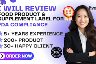 review your food product and supplement label for fda compliance