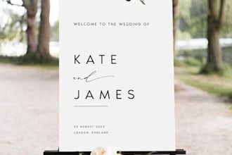 design beautiful event welcome sign for your weeding, birthday, seating chart